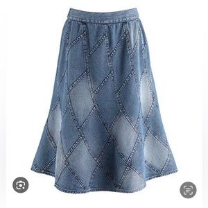 Patchwork jean Skirt - midi